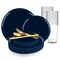 Smarty Had A Party Navy Flat Round Disposable Plastic Wedding Value Set, 360PK 830-N-VS60 - alternate 1